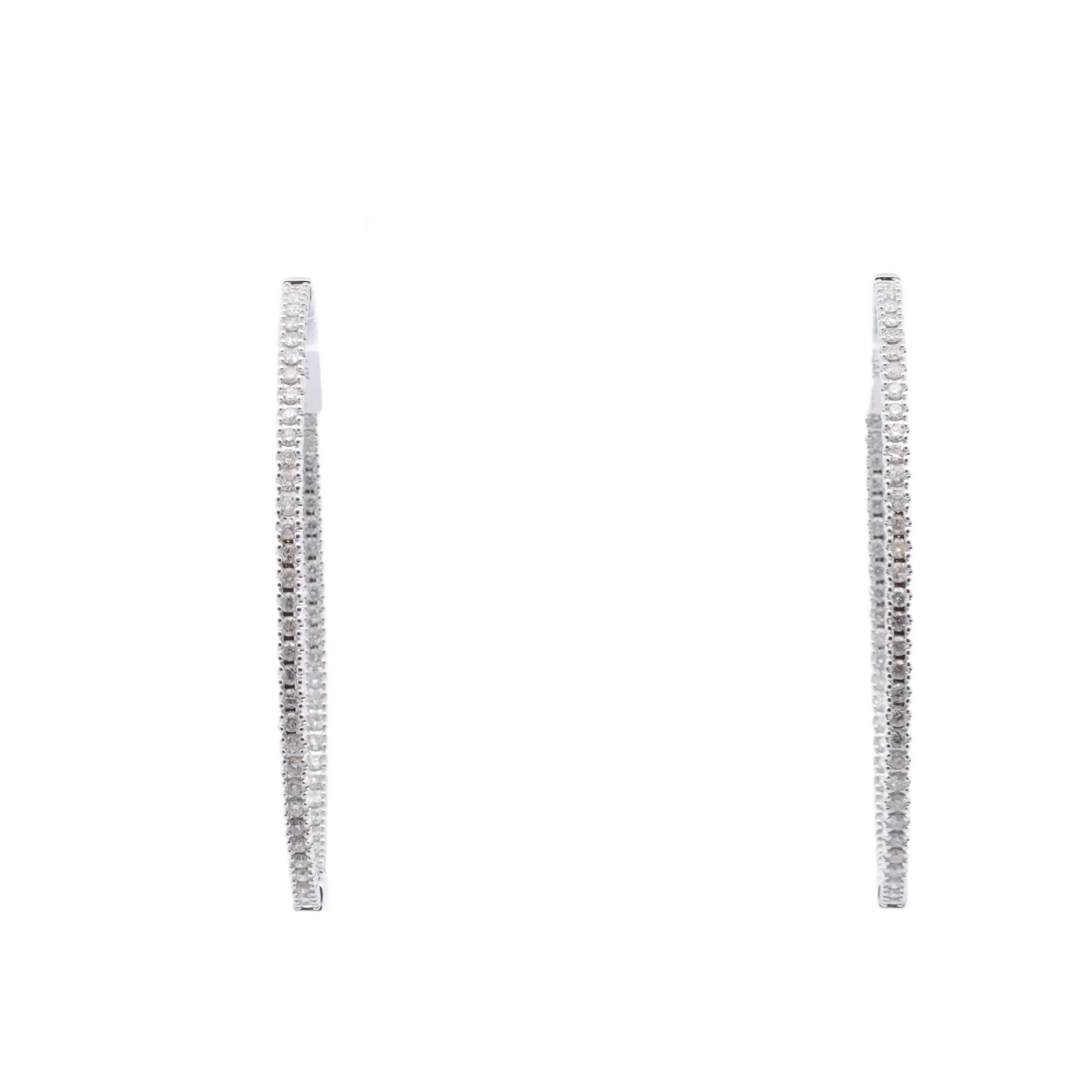 Diamond Oval Hoop Earrings