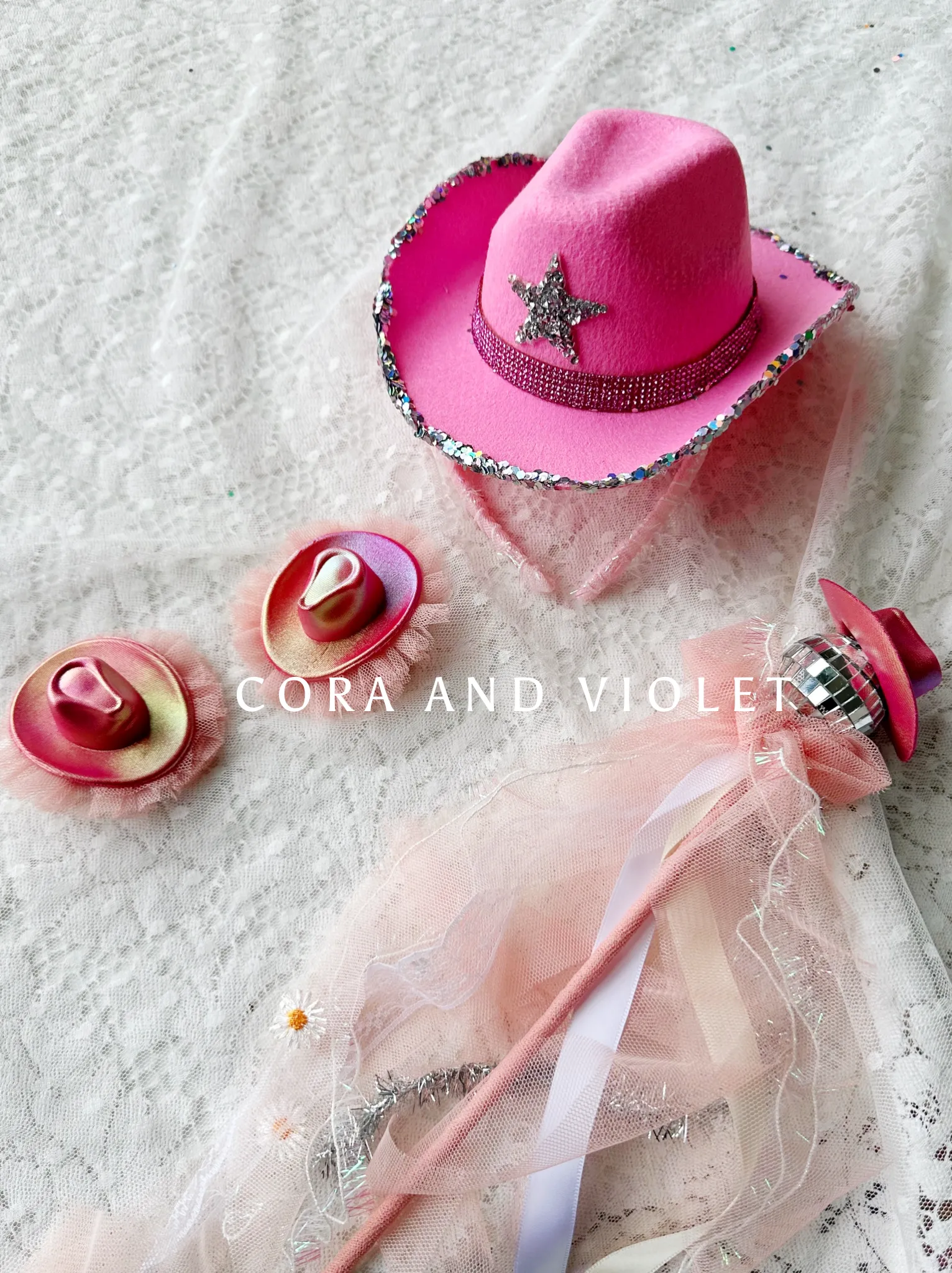 disco cowgirl hat headband