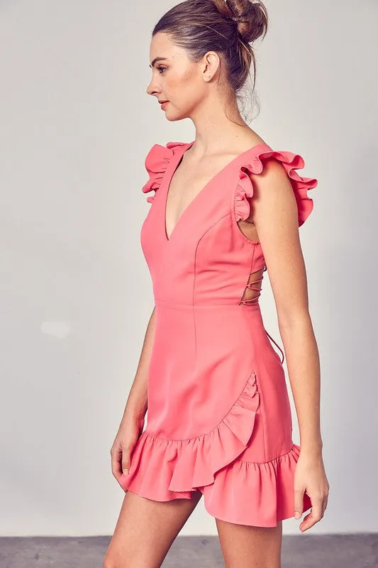 Do   Be Collection Junior V-Neck Ruffle Dress