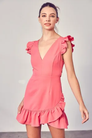 Do   Be Collection Junior V-Neck Ruffle Dress