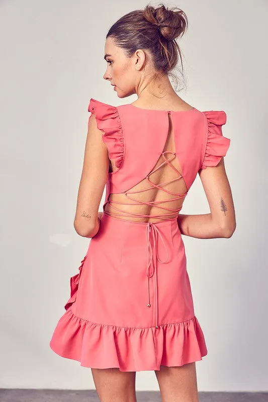 Do   Be Collection Junior V-Neck Ruffle Dress
