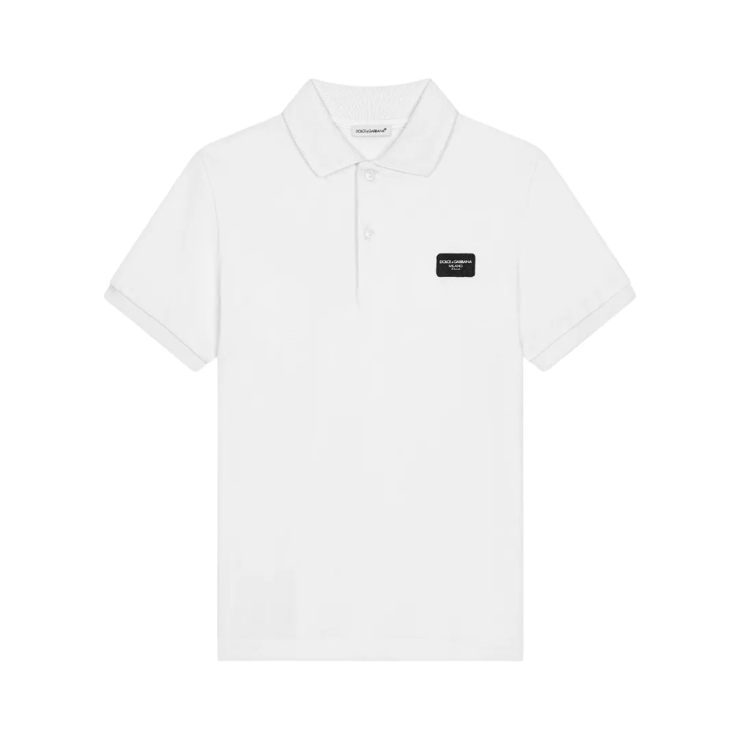 DOLCE & GABBANA KIDS PIQUÉ POLO-SHIRT WITH LOGO TAG