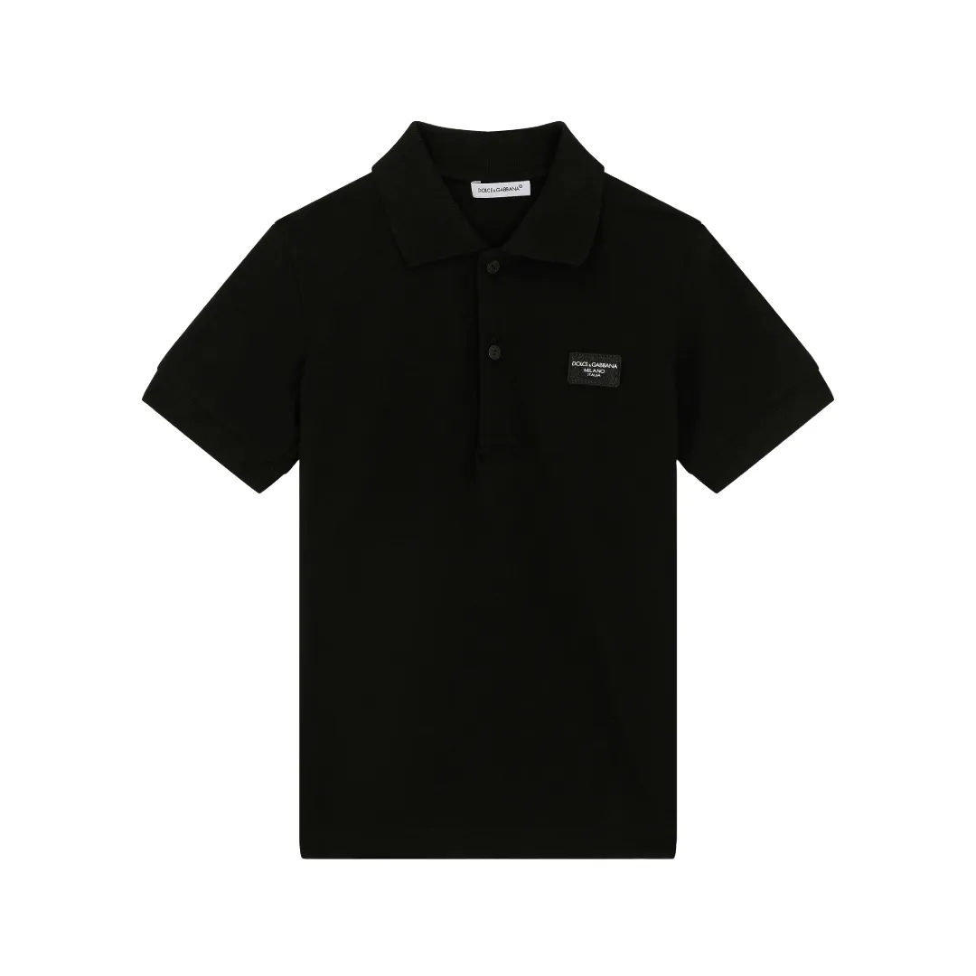 DOLCE & GABBANA KIDS PIQUÉ POLO-SHIRT WITH LOGO TAG