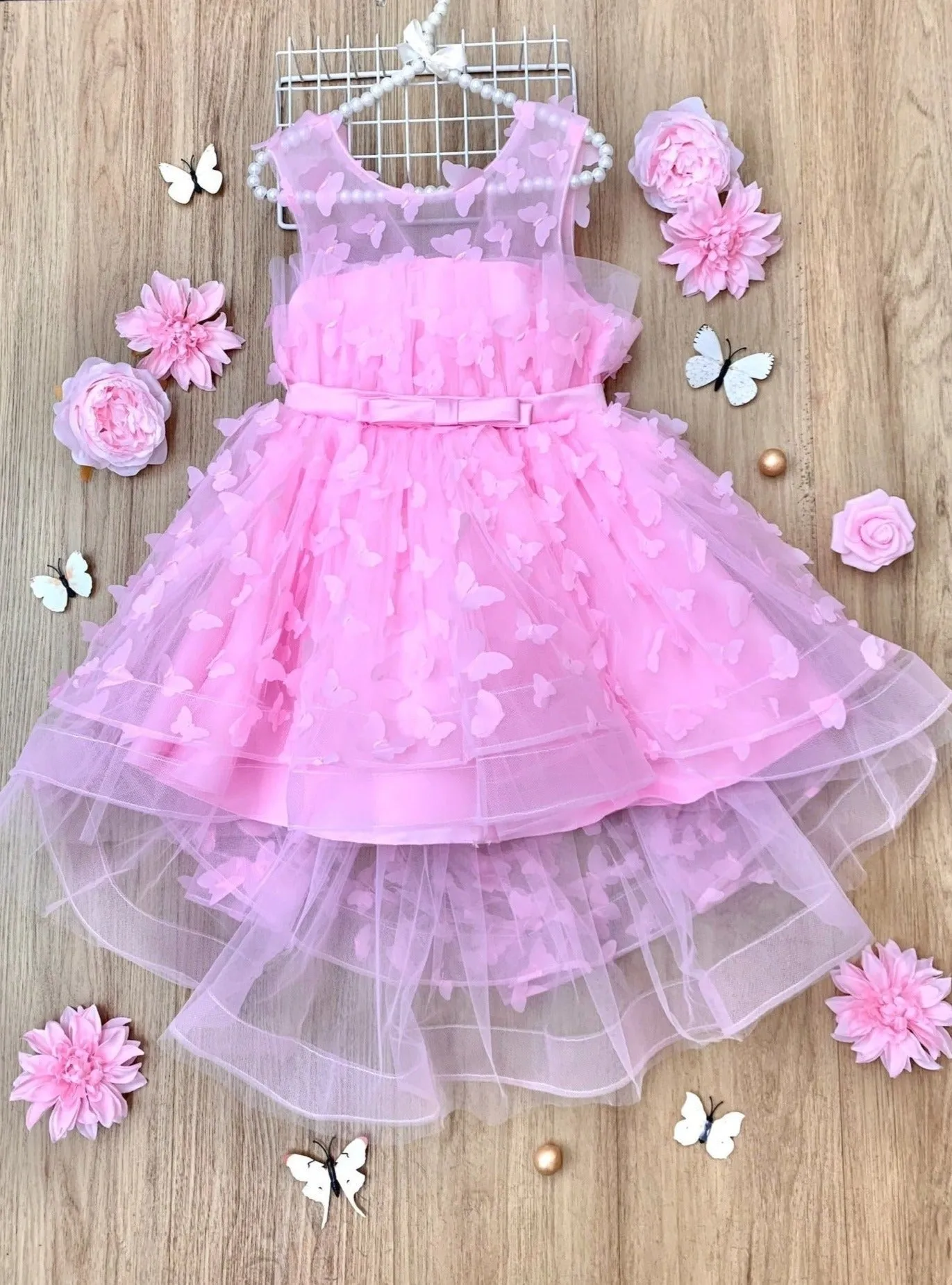 Dreaming With Fairies Pink Butterfly Tulle Dress
