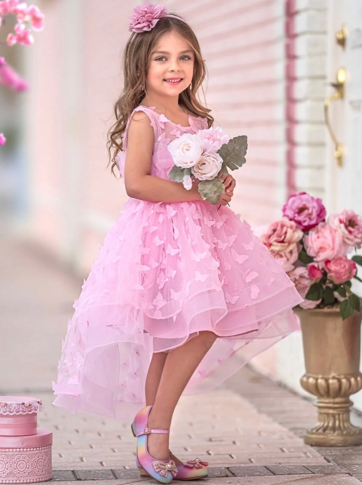 Dreaming With Fairies Pink Butterfly Tulle Dress