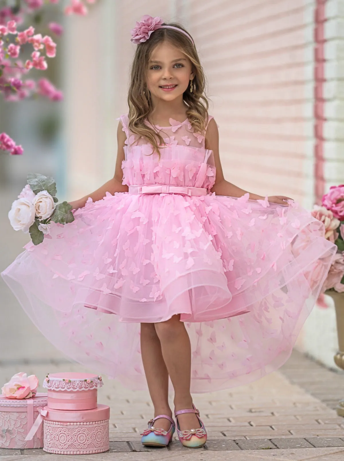 Dreaming With Fairies Pink Butterfly Tulle Dress