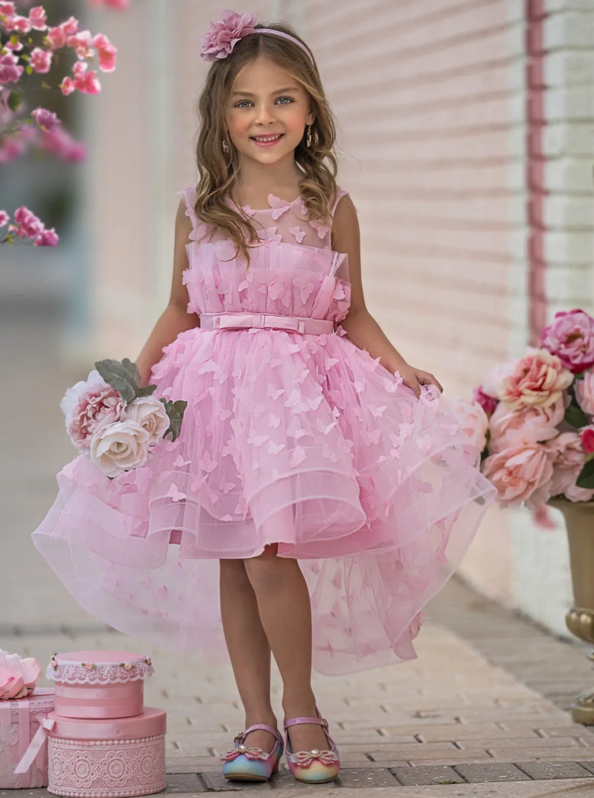 Dreaming With Fairies Pink Butterfly Tulle Dress