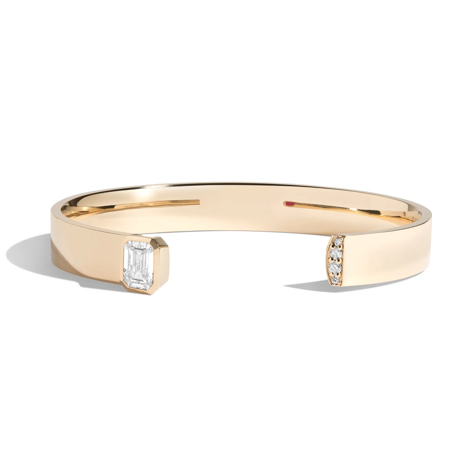 Emerald-Cut Diamond Cuff with Pavé