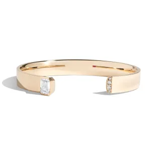Emerald-Cut Diamond Cuff with Pavé