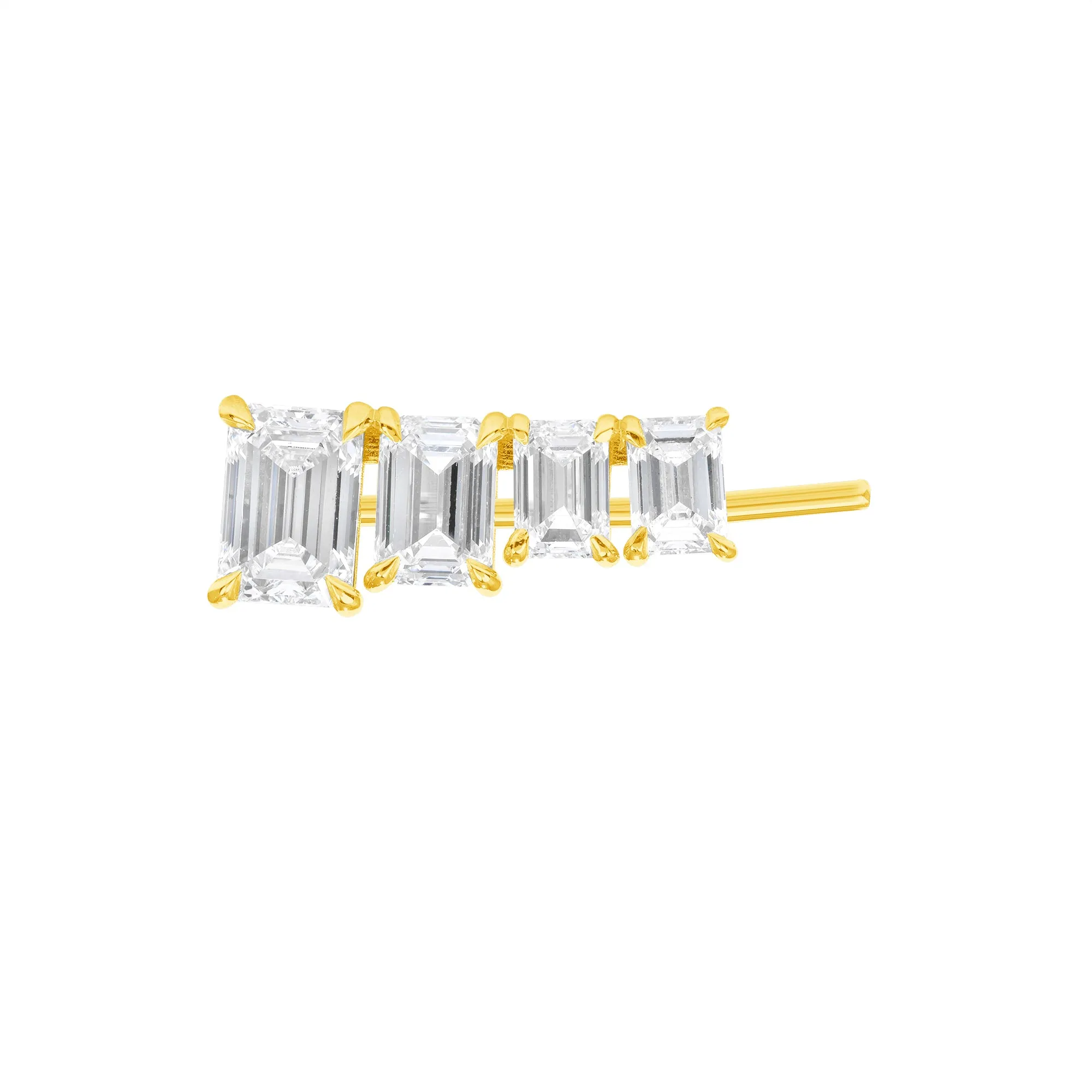 Emerald Cut Ear Climber Earring