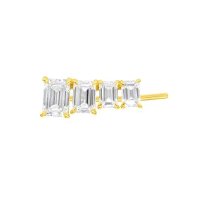 Emerald Cut Ear Climber Earring