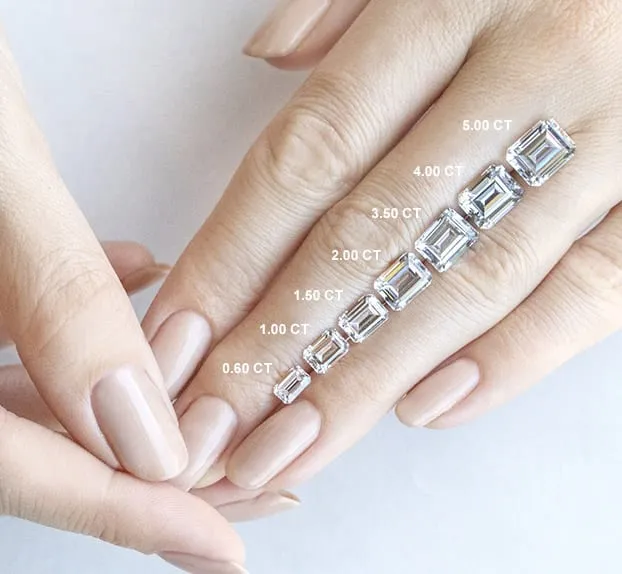 Emerald Cut Moissanite Ring, Twisted Band With Hidden Halo