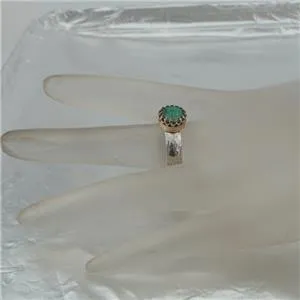 Emerald Ring 6,7,8,9 Filigree 9k Gold Sterling Silver Hadar Designers (I r343)