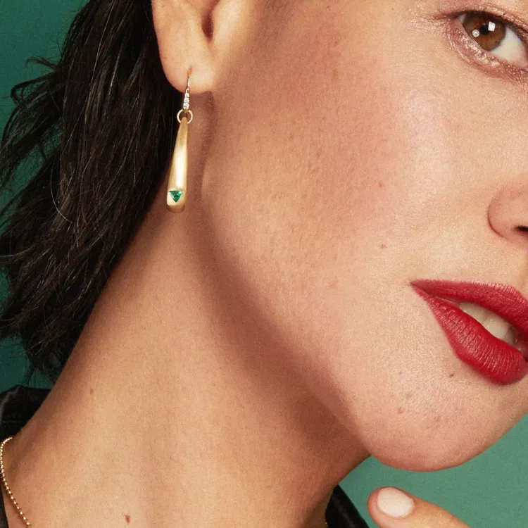 Emerald Teardrop Earring