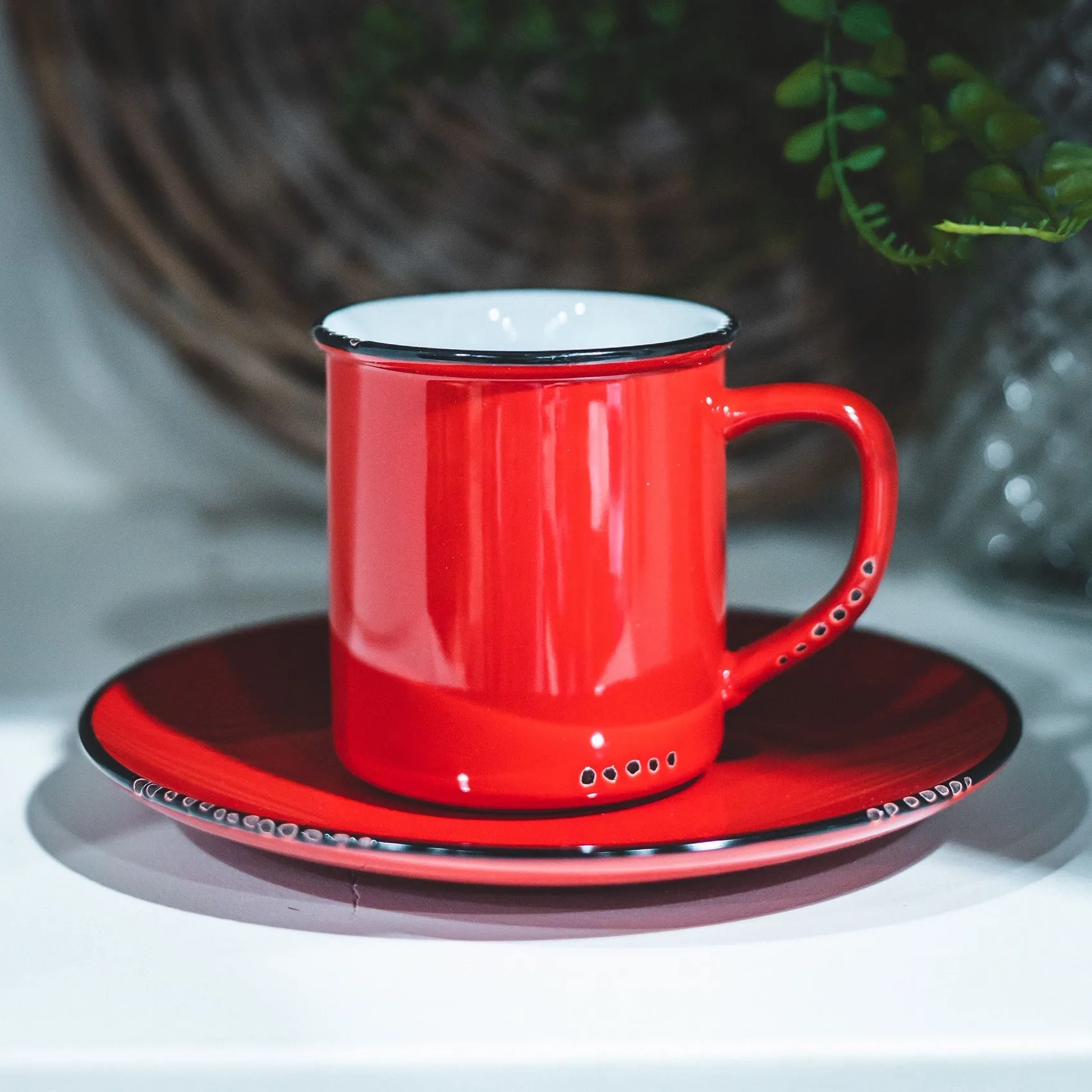 Enamel Look Mug - Red