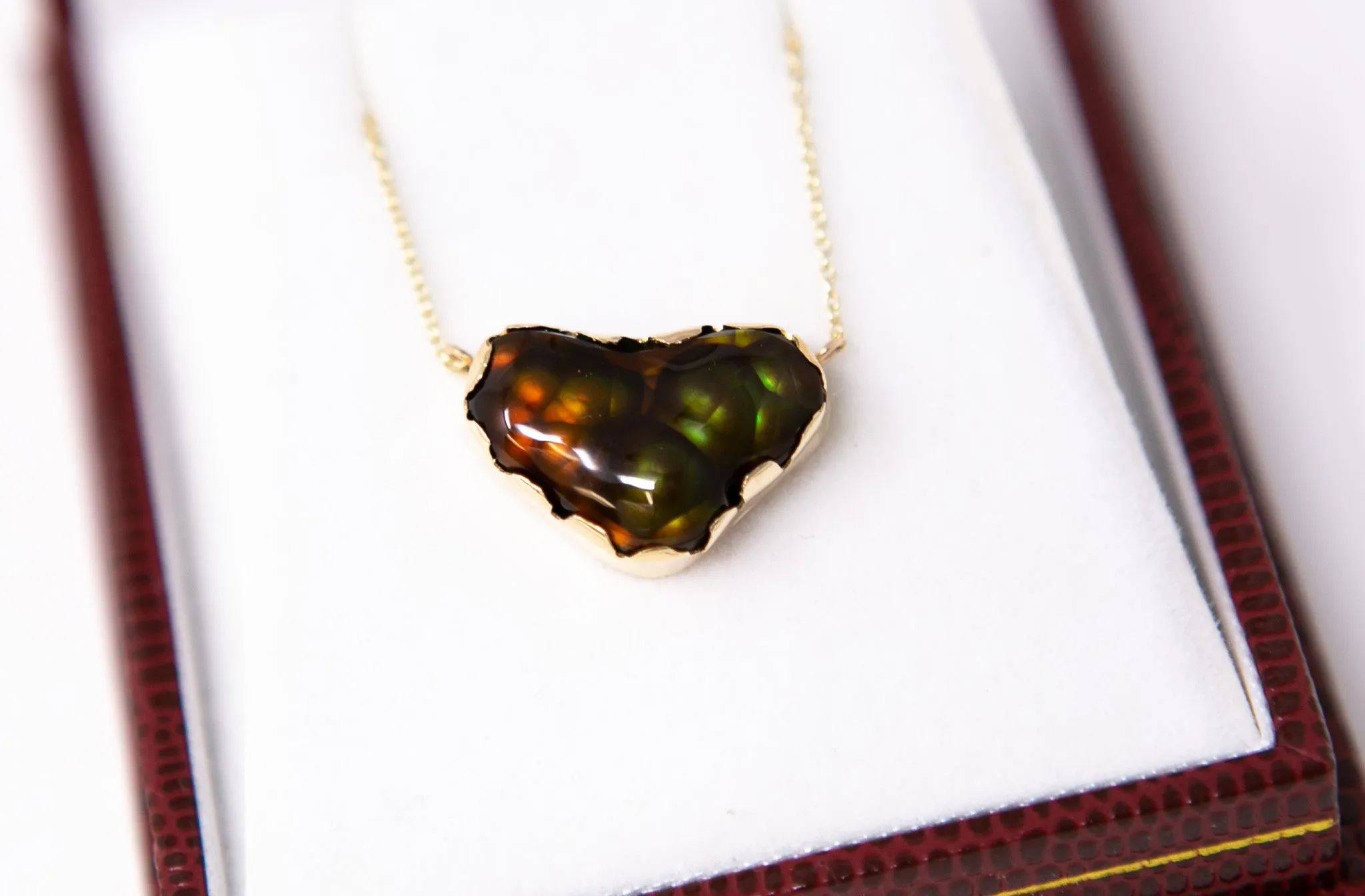 Estate Fire Agate Necklace