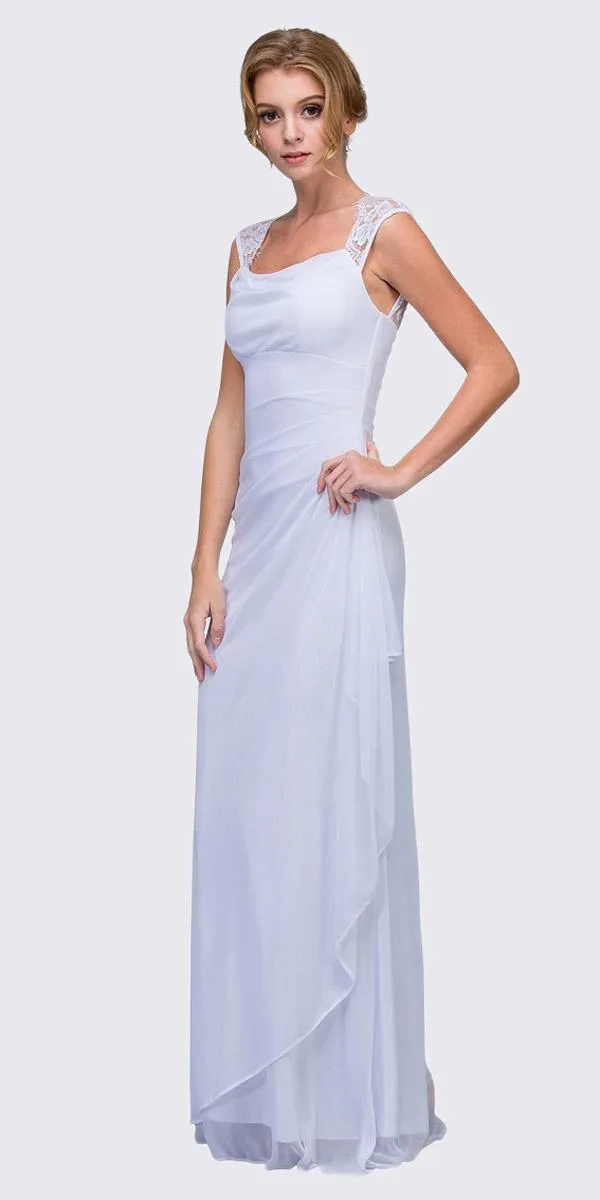Eureka 1927 Keyhole Back Sheer Strapped Long Gown