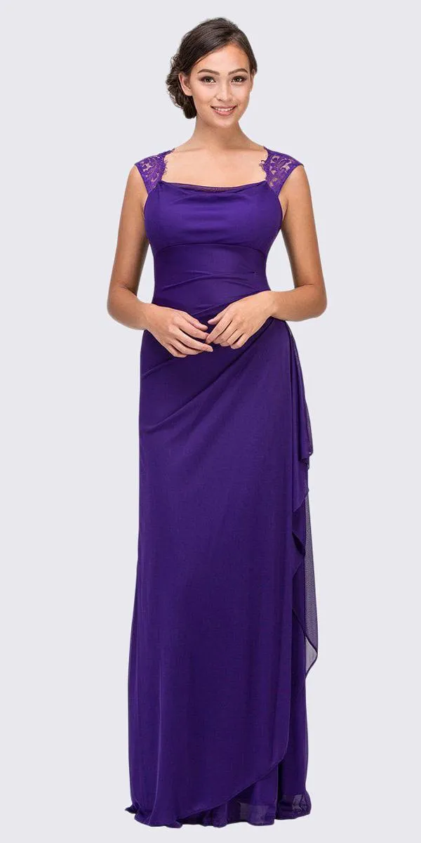 Eureka 1927 Keyhole Back Sheer Strapped Long Gown
