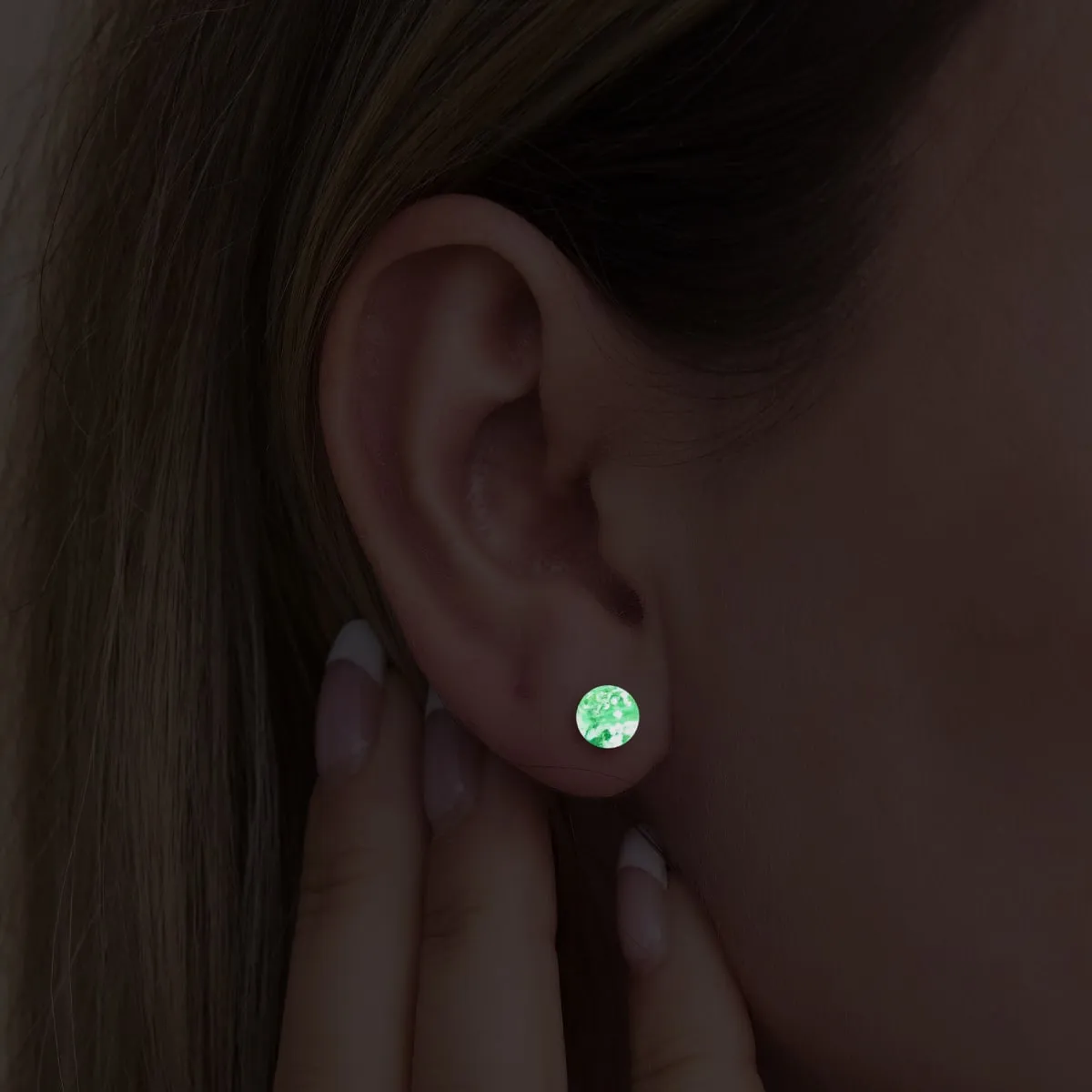 Evergreen | .925 Sterling Silver | Mini Firefly Glass Stud Earrings