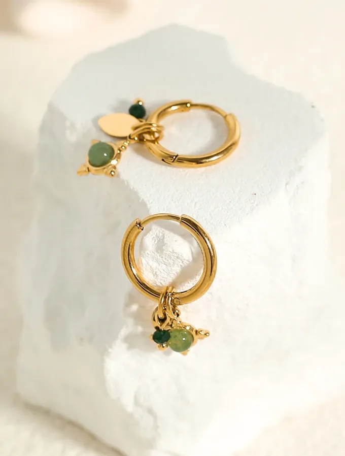 Everlasting Emerald Hoops