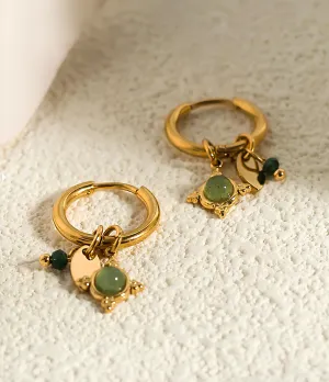 Everlasting Emerald Hoops