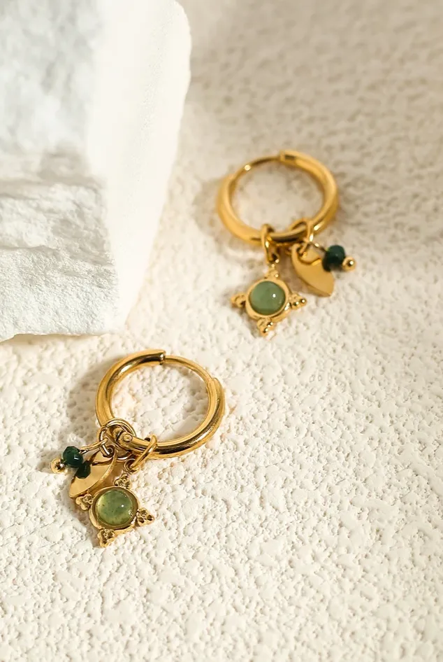Everlasting Emerald Hoops