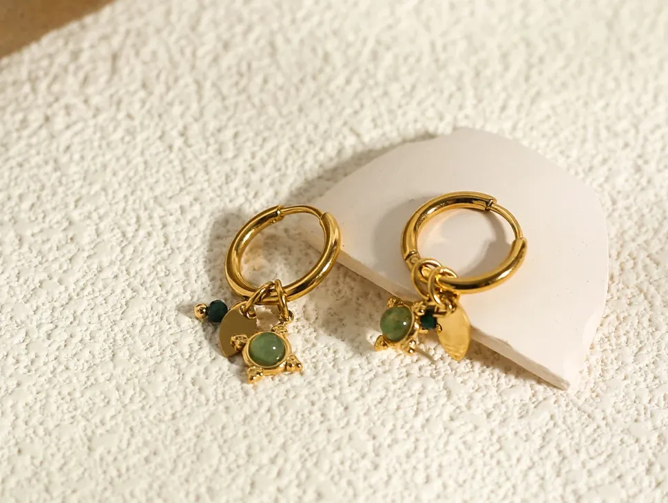 Everlasting Emerald Hoops