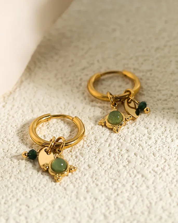 Everlasting Emerald Hoops