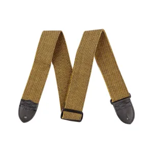 Fender 2inch F Tweed Cotton Strap, Gold Black