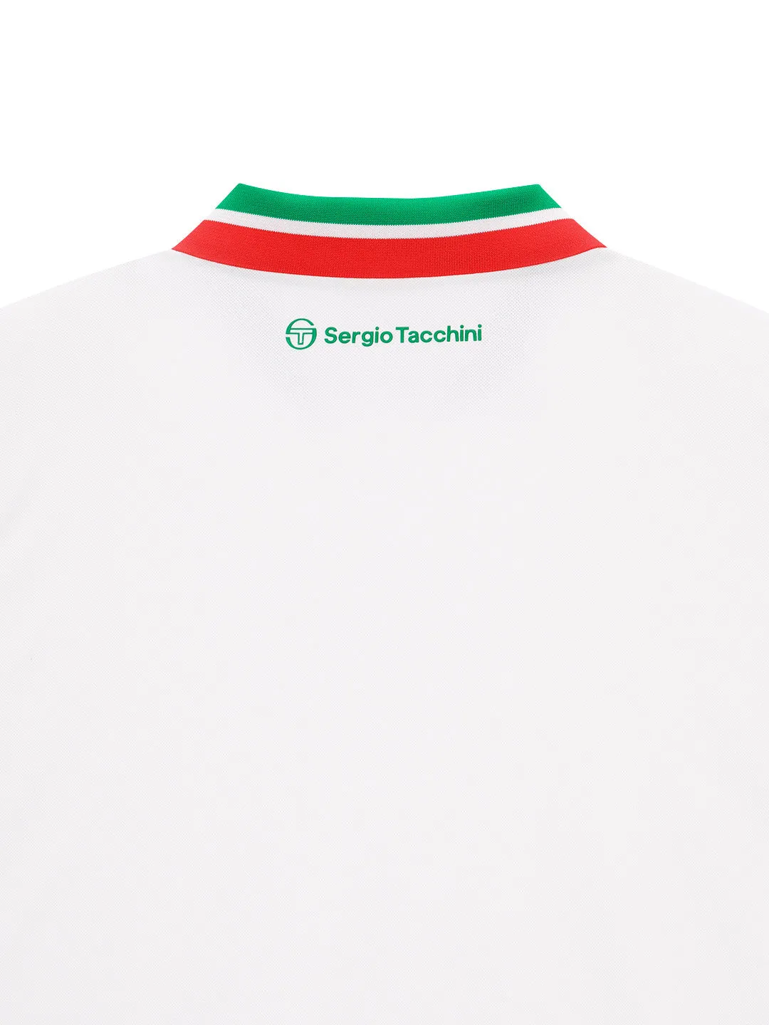 Flag Half-Zip Polo Shirt- Off White