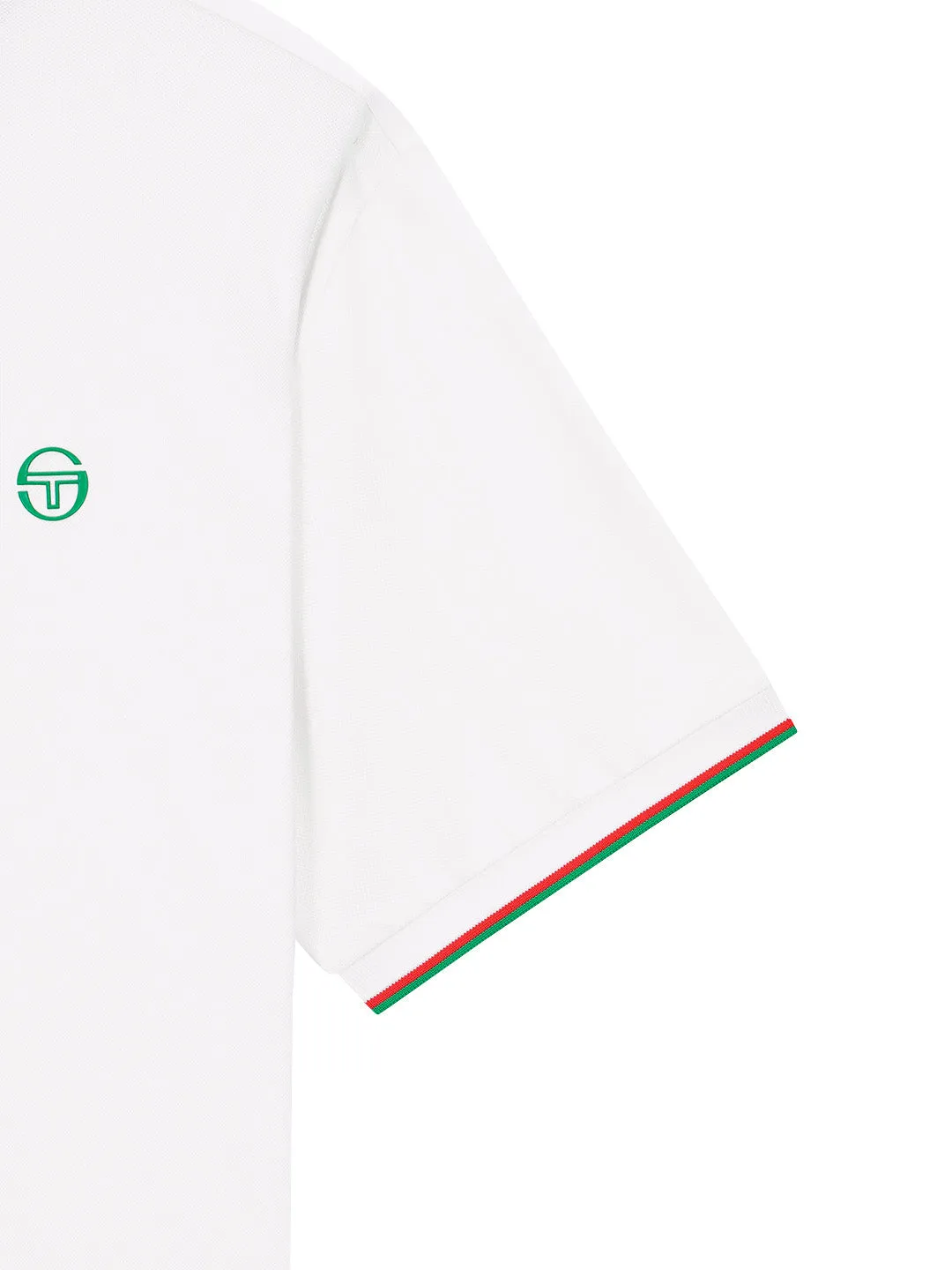Flag Half-Zip Polo Shirt- Off White