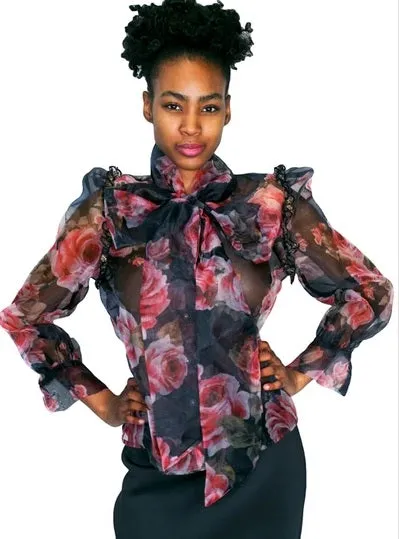 Floral Print Sheer Top