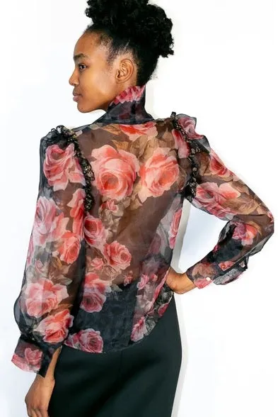 Floral Print Sheer Top