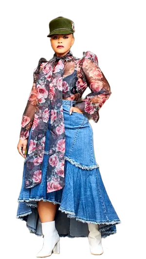 Floral Print Sheer Top