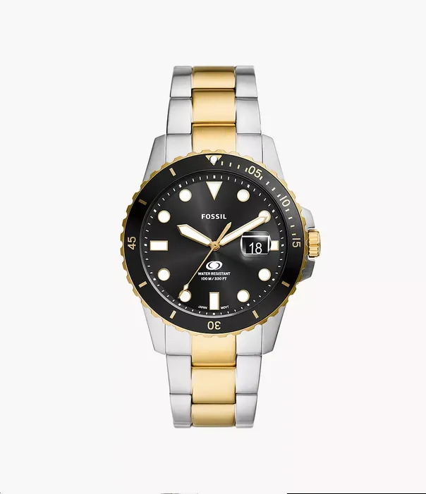Fossil Blue Dive Three-Hand Date Two-Tone Stainless Steel Watch FS6031