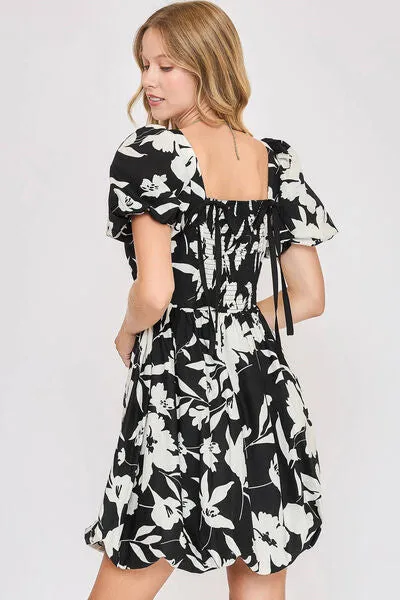 Full Size Two Tone  Babydoll Dress