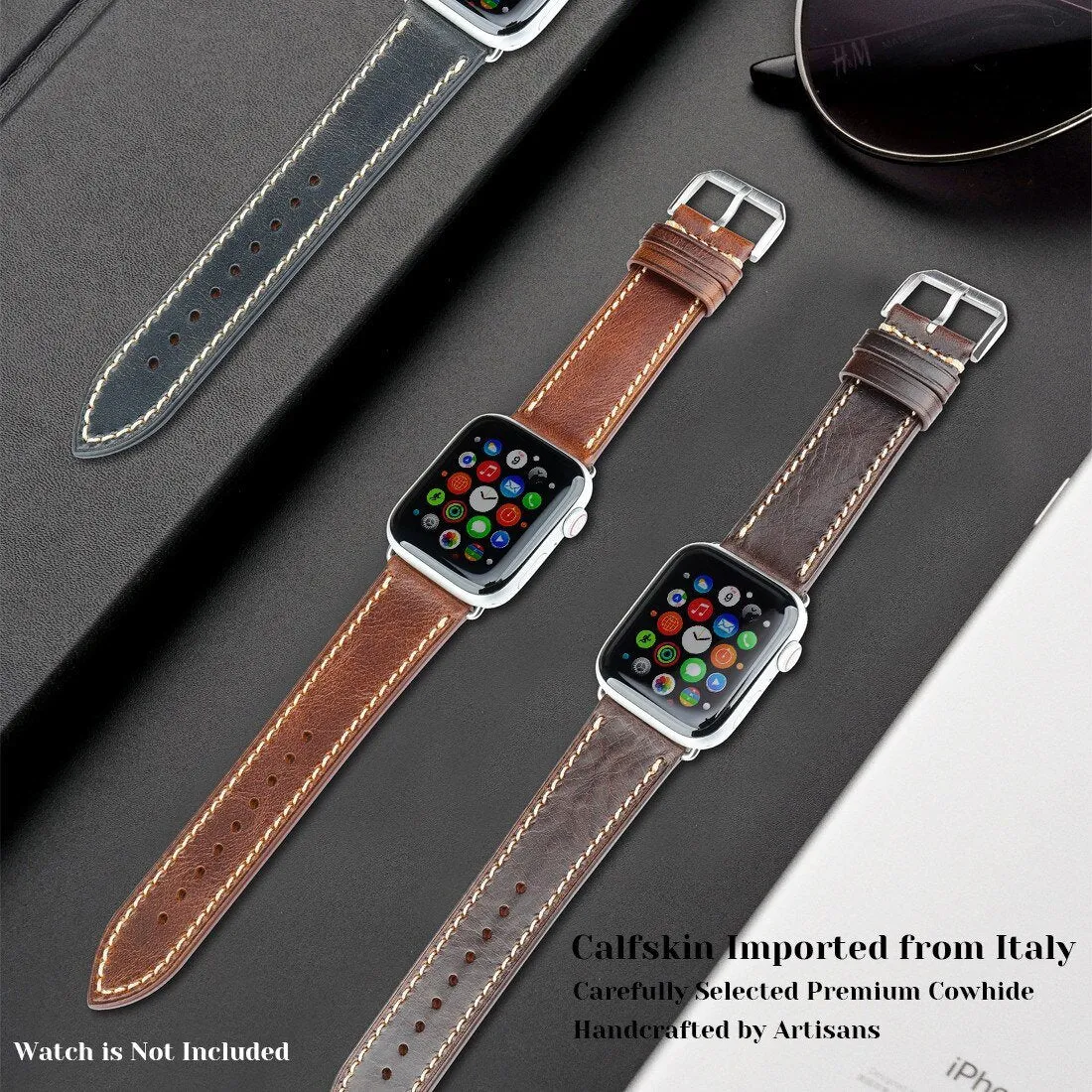Furper APL4023 Premium Genuine Leather Apple Watch Straps Replacement For All Series