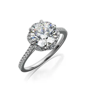 Gaisma Decorative Halo Natural Round Cut Diamond Engagement Ring