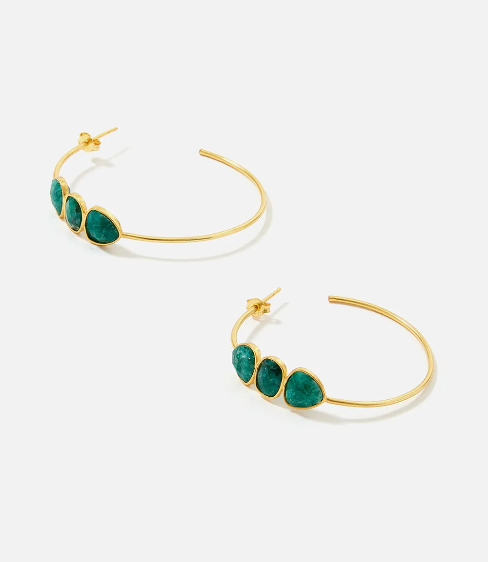 Gemstone Hoop Earrings