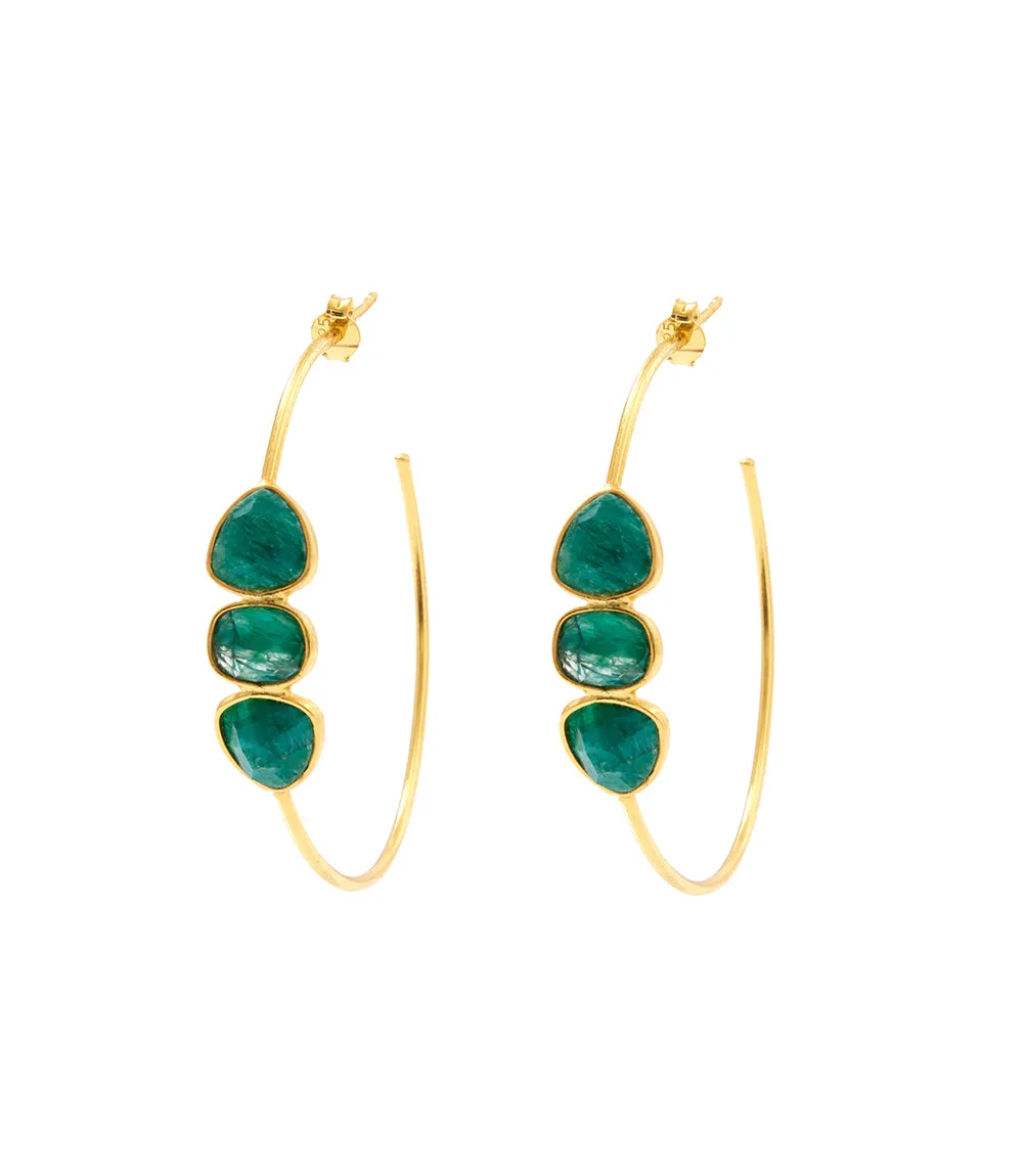 Gemstone Hoop Earrings