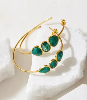 Gemstone Hoop Earrings