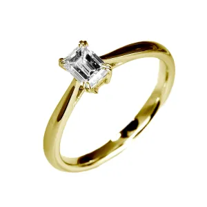 GIA Emerald Diamond Solitaire Engagement Ring