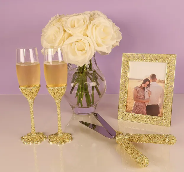Gold Florence Flute Set of 2 by Olivia Riegel