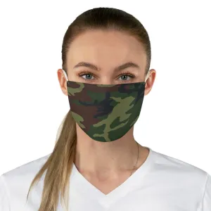 Green, Brown and Black Camo Printed Cloth Fabric Face Mask Colorful Camouflage Army Military