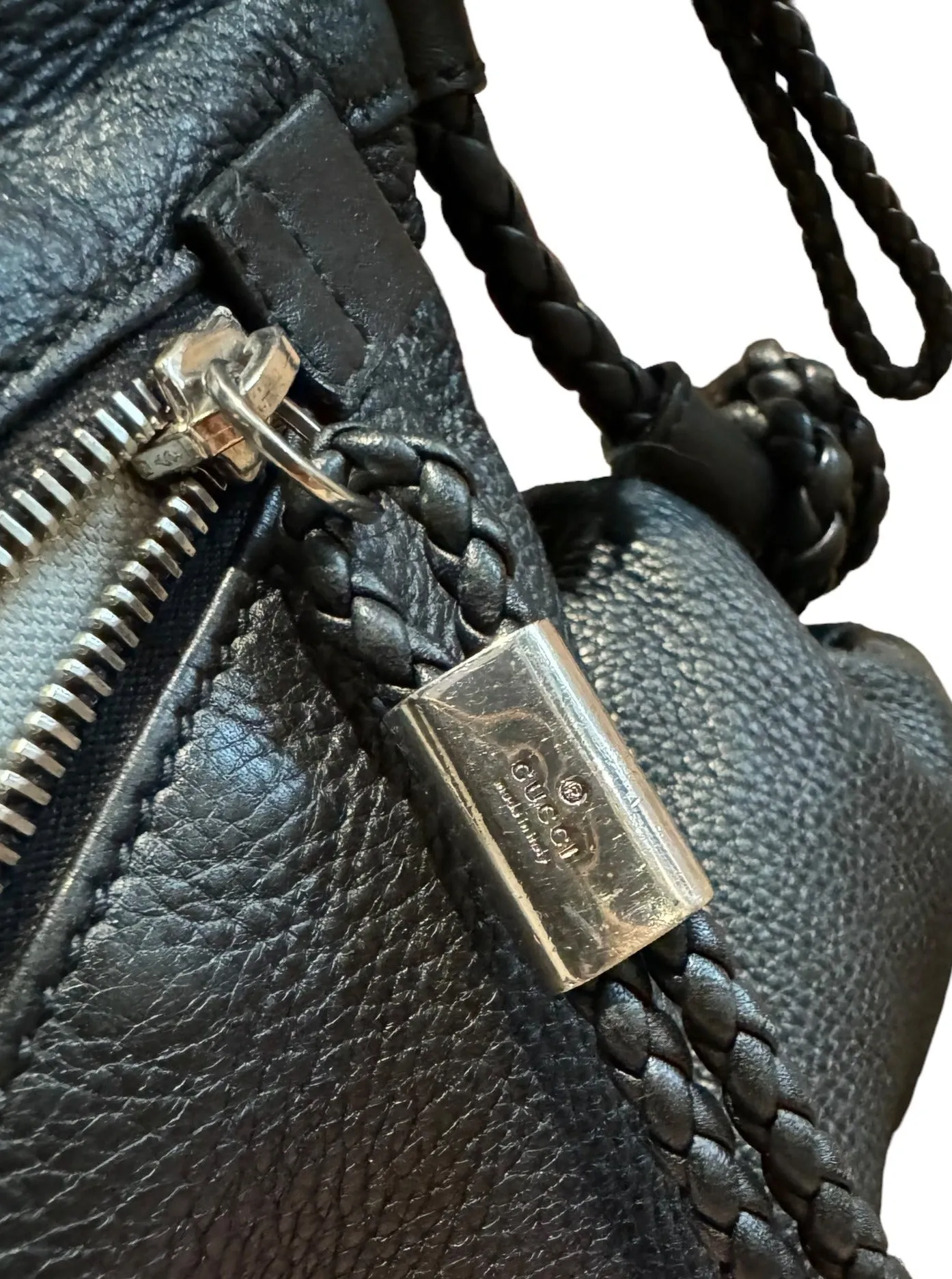 Gucci Hobo Bag with Braided Leather Rope Strap