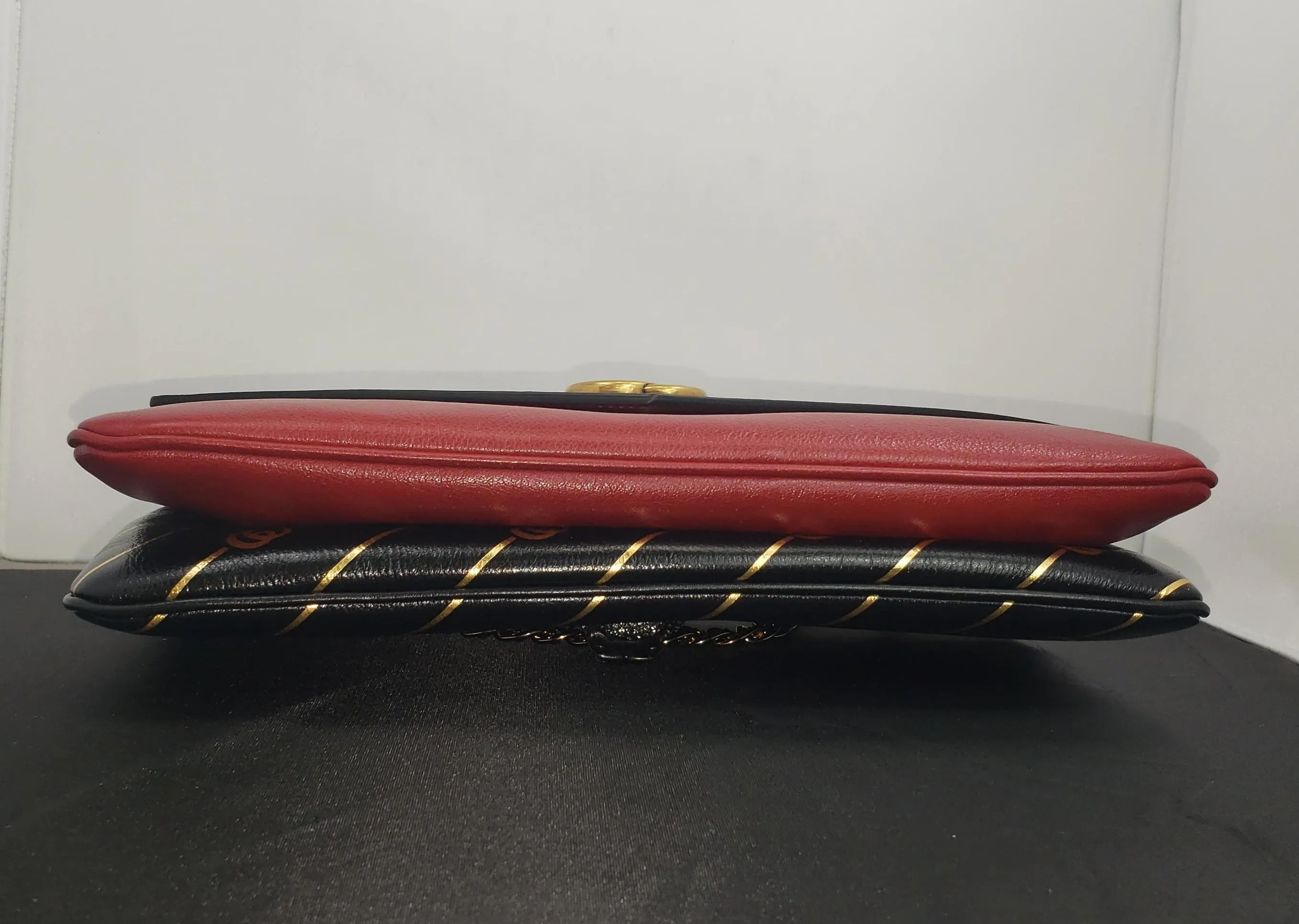 Gucci Thiara Medium Double Envelope Bag Black/Red