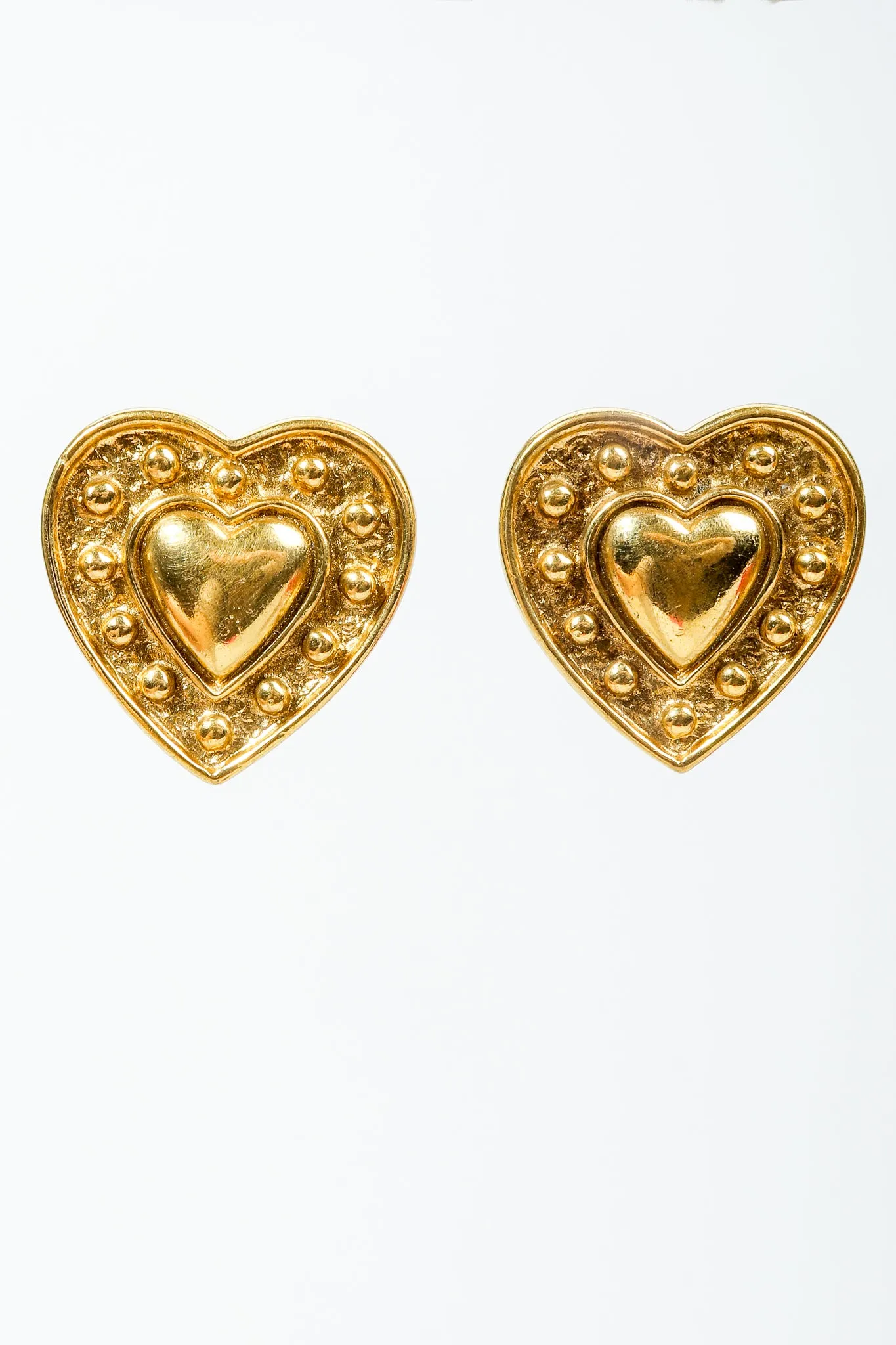 Heart Button Earrings