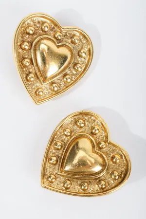 Heart Button Earrings
