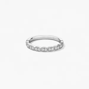 Hearts On Fire Lorelei Floral Platinum Milgrain Diamond Band - 0.25ctw