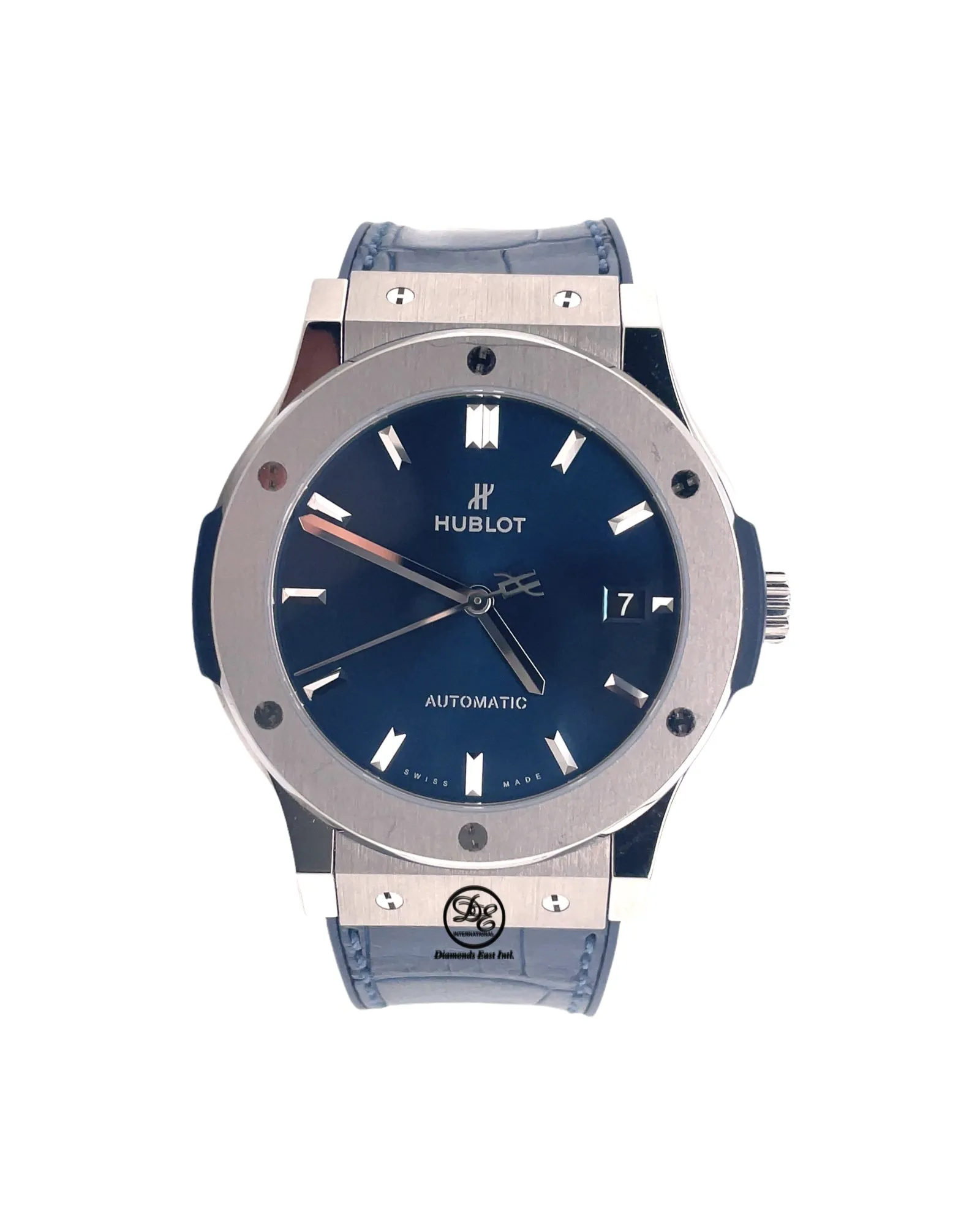 Hublot Classic Fusion Automatic Blue Dial Box and Papers PreOwned 511.NX.7170.LR